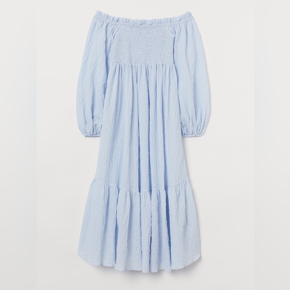 Light Blue Off-Shoulder Maxi Dress